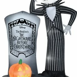 Gemmy Nightmare Before Christmas - Jack Skellington Tombstone 6ft Airblown Yard Decoration Decorations & Props