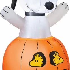 Gemmy Decorations & Props 36" Airblown Snoopy In Pumpkin With Woodstock Yard Lawn Decoration