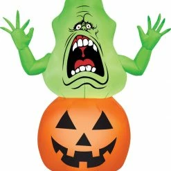 Gemmy 42" Airblown Slimer On Pumpkin Halloween Yard Lawn Inflatable Decoration