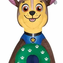 Gemmy Decorations & Props PAW Patrol - Chase With Santa Hat 3.5ft Airblown Christmas Yard Decoration