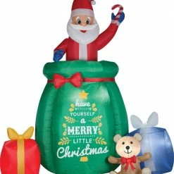 Gemmy Decorations & Props Pop Up Santa In Gift Sack 10' Airblown Christmas Lawn Decoration