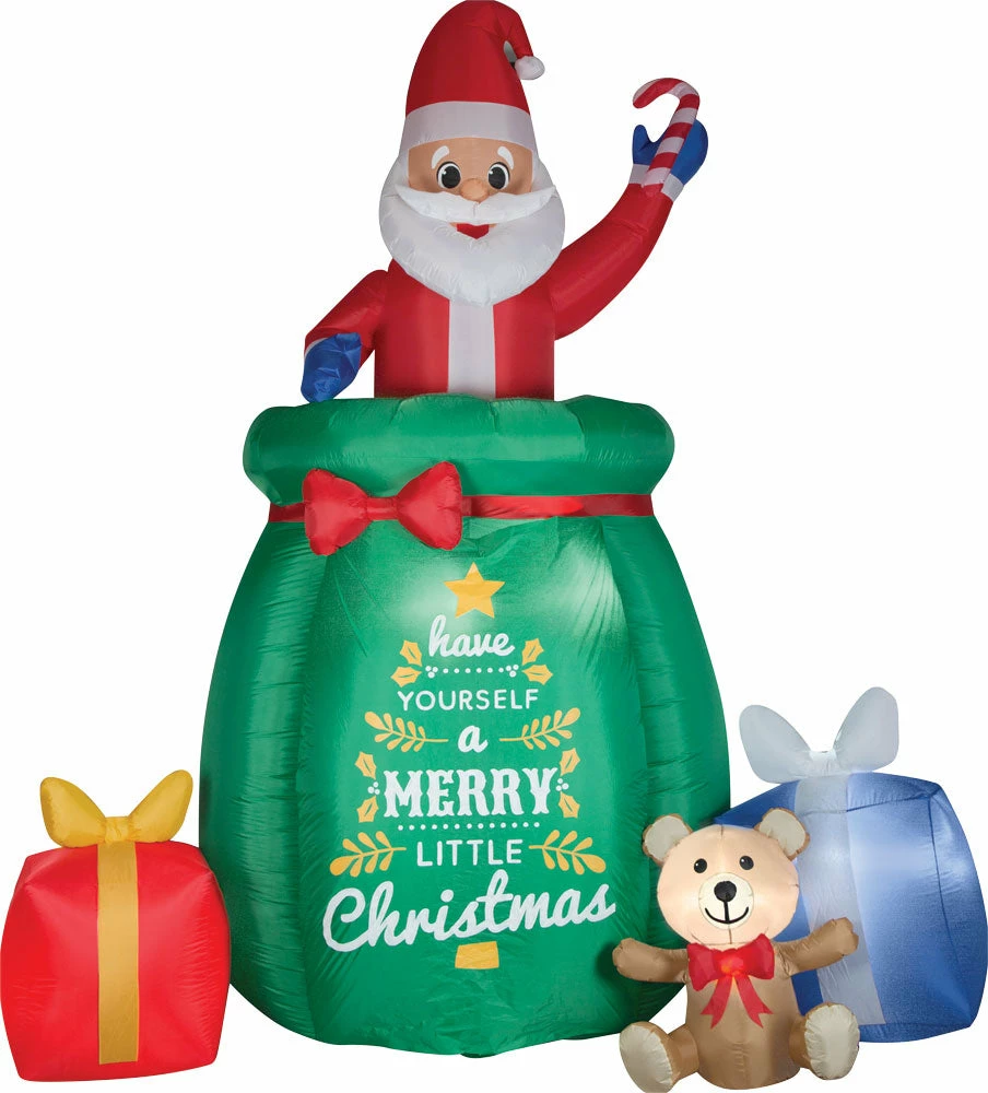 Gemmy Decorations & Props Pop Up Santa In Gift Sack 10' Airblown Christmas Lawn Decoration 4 Gemmy Decorations & Props Pop Up Santa In Gift Sack 10' Airblown Christmas Lawn Decoration