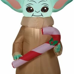 Gemmy Star Wars - The Child With Candy Cane 3.5ft Christmas Yard Decoration Sci-Fi Costumes