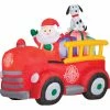 Gemmy Santa Driving Fire Truck 6ft Airblown Outdoor Christmas Yard Decor Decorations & Props