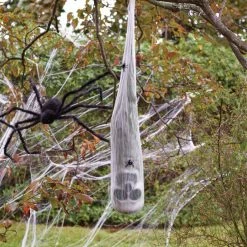 Fun World Skull In Spider Cocoon Decorations & Props