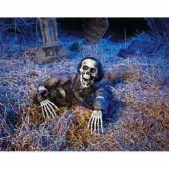 Fun World Grave Breaker Reaper Skeleton In Black Shroud Prop Decorations & Props
