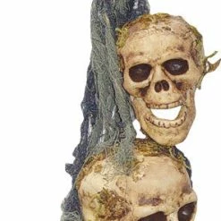 Sunstar Wind Chime 3 Headed Skull Decor