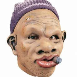 Zagone Studios Le Roy, Old Man Latex Face Mask With Attached Knit Hat