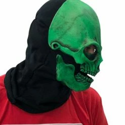 Zagone Studios UV Green Glow Sock Skull Skeleton Latex Face Mask Masks