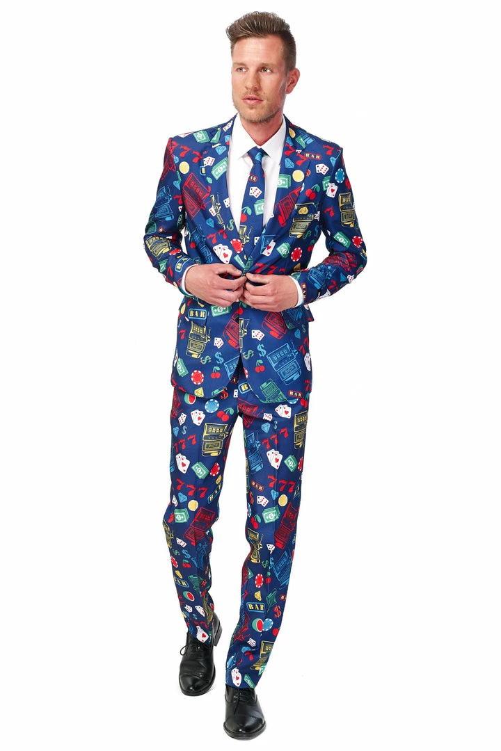 Suitmeister Suits & Blazers Casino Slot Machine Patterned Men's Suit 3 Suitmeister Suits & Blazers Casino Slot Machine Patterned Men's Suit