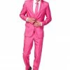 Suitmeister Solid Bright Pink Men's Suit Suits & Blazers