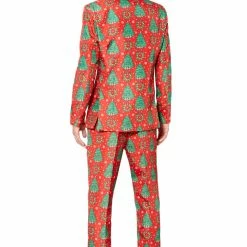 Suitmeister Christmas Trees Red & Green Patterned Men's Suit Suits & Blazers