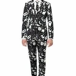 Suitmeister Halloween Black Icons Ghouls & Ghosts Patterned Men's Suit