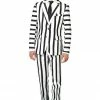 Suitmeister Striped Black & White Patterned Men's Suit Suits & Blazers