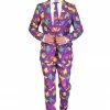 Suitmeister Mardi Gras Purple Patterned Men's Suit Suits & Blazers