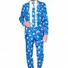 Suitmeister Suits & Blazers Christmas Blue Snowman Patterned Men's Suit