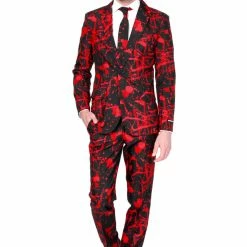 Suitmeister Suits & Blazers Halloween Black Blood Patterned Men's Suit