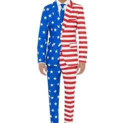 Suitmeister Suits & Blazers USA Flag Patterned Men's Suit