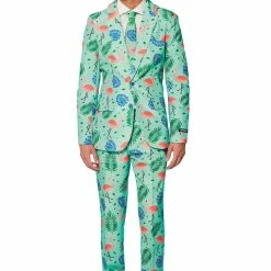 Suitmeister Tropical Flamingo Patterned Men's Suit