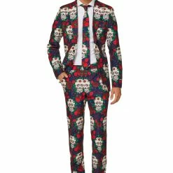 Suitmeister Suits & Blazers Day Of The Dead Patterned Men's Suit