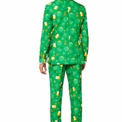 Suitmeister Suits & Blazers St. Patrick's Day Green Patterned Men's Suit