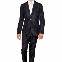 Suitmeister Gangster 1920's Pinstripe Black Patterned Suit