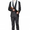 Suitmeister Gangster 1920's Pinstripe Black Patterned Suit 2 Suitmeister Gangster 1920's Pinstripe Black Patterned Suit