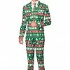 Suitmeister Christmas Green Nordic Patterned Men's Suit Suits & Blazers