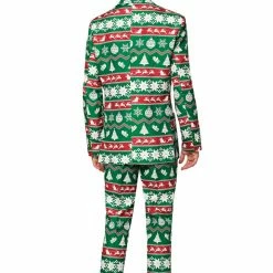 Suitmeister Christmas Green Nordic Patterned Men's Suit Suits & Blazers