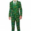 Suitmeister Suits & Blazers Christmas Green Tree - Light Up Patterned Men's Suit