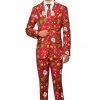 Suitmeister Christmas Decorations Red - Light Up Patterned Men's Suit