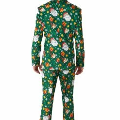 Suitmeister Suits & Blazers Santa Elves Green Patterned Men's Suit