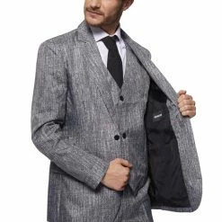 Suitmeister 20's Gangster Grey Men's Suit With Cap And Waistcoat