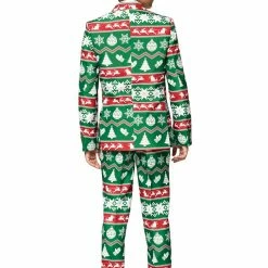 Suitmeister Christmas Green Nordic Boy's Patterned Suit Suits & Blazers