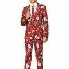 Suitmeister Suits & Blazers Christmas Red Decorations Light Up Patterned Boy's Suit
