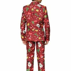 Suitmeister Suits & Blazers Christmas Red Decorations Light Up Patterned Boy's Suit