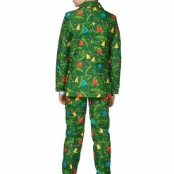 Suitmeister Christmas Green Light Up Boy's Patterned Suit