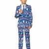 Suitmeister Christmas Blue Nordic Patterned Boy's Suit Suits & Blazers