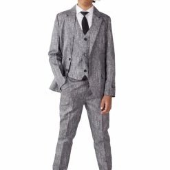 Suitmeister 20's Gangster Grey Boy's Suit With Waistcoat And Cap