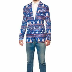 Suitmeister Christmas Blue Nordic Men's Jacket Suits & Blazers
