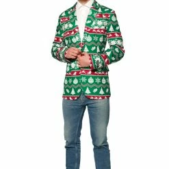 Suitmeister Suits & Blazers Christmas Green Nordic Jacket Patterned Men's Jacket