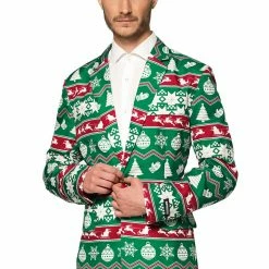 Suitmeister Suits & Blazers Christmas Green Nordic Jacket Patterned Men's Jacket 7 Suitmeister Suits & Blazers Christmas Green Nordic Jacket Patterned Men's Jacket