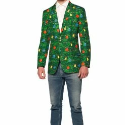 Suitmeister Christmas Green Tree - Light Up Patterned Men's Jacket