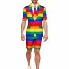 Suitmeister Suits & Blazers Summer Short's Rainbow Pride Patterned Men's Suit 1 Suitmeister Suits & Blazers Summer Short's Rainbow Pride Patterned Men's Suit