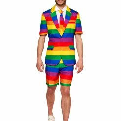Suitmeister Suits & Blazers Summer Short's Rainbow Pride Patterned Men's Suit