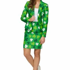 Suitmeister Suits & Blazers St Patrick's Day Green Patterned Women's Suit