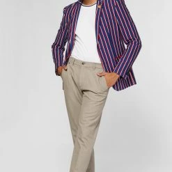 OppoSuits Deluxe Supportswear - Cheer Stripes - Cobalt Blue Suits & Blazers