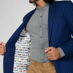 OppoSuits Deluxe Uniform Captain, Washed Navy Mens Blazer