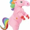 Studio Halloween Costumes Pink Rainbow Inflatable Unicorn Adult
