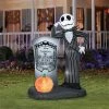 Gemmy Nightmare Before Christmas - Jack Skellington Tombstone 6ft Airblown Yard Decoration Decorations & Props